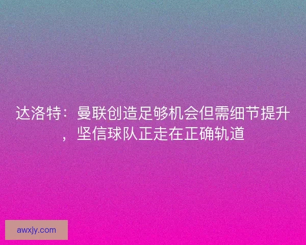 达洛特：曼联创造足够机会但需细节提升，坚信球队正走在正确轨道