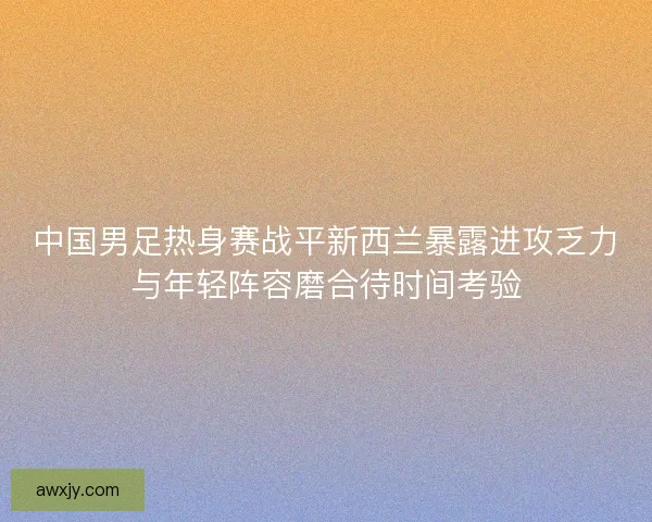 中国男足热身赛战平新西兰暴露进攻乏力与年轻阵容磨合待时间考验 中国男足热身赛战平新西兰暴露进攻乏力与年轻阵容磨合待时间考验
